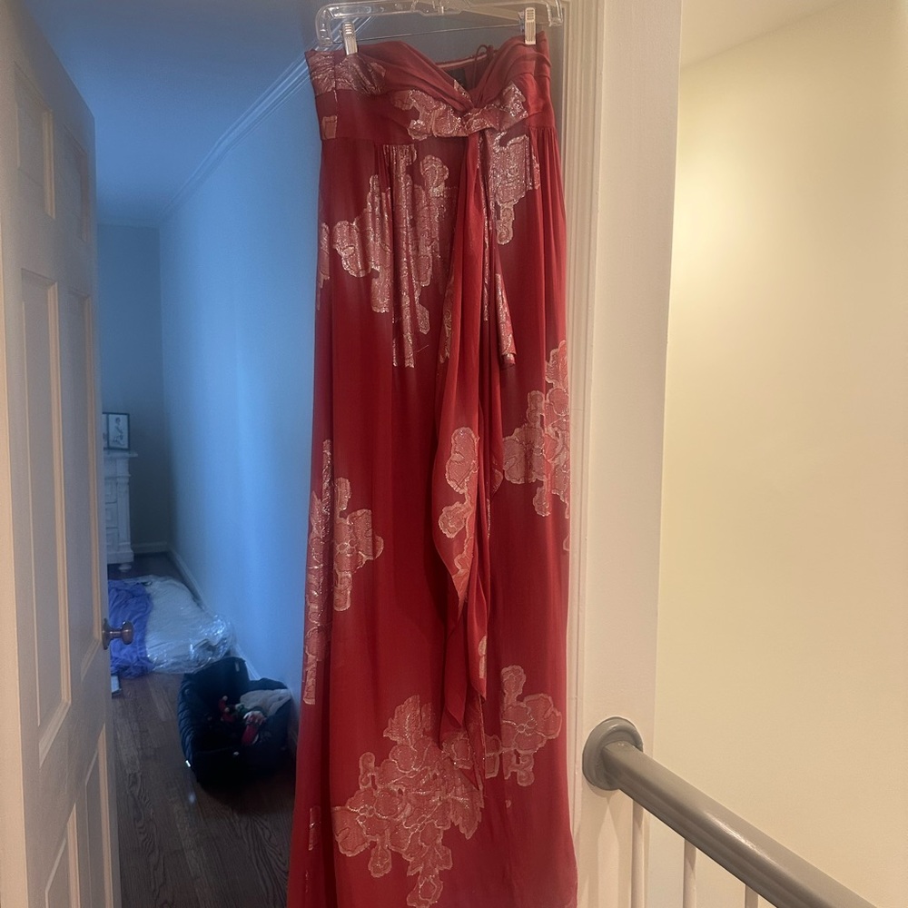 Nicole Miller Red Strapless formal  Dress